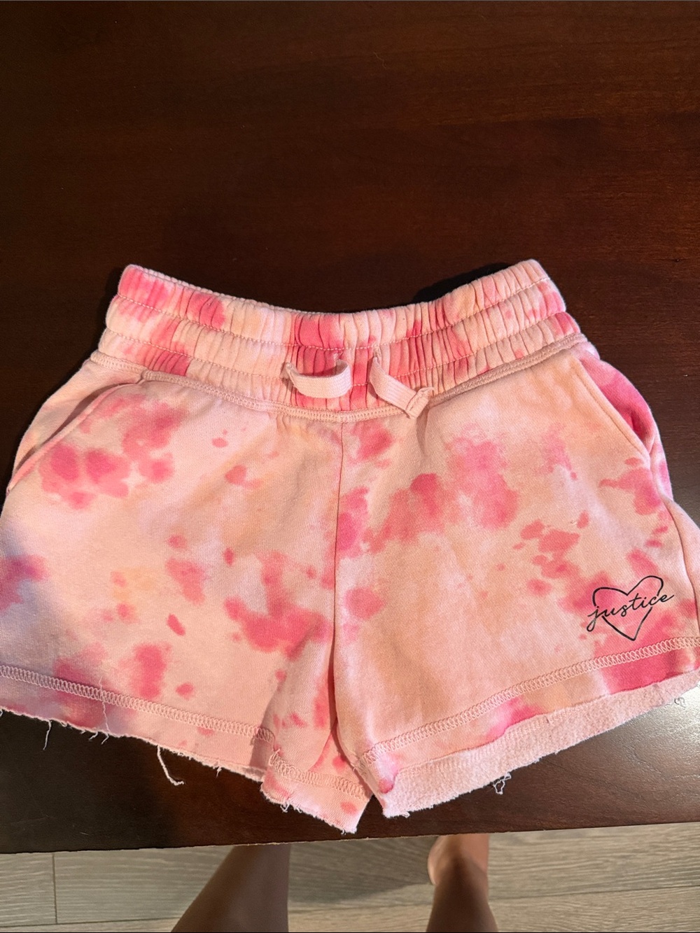 Justice Pink Tie-Dye Lounge Shorts S 7/8